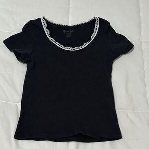 John galt lace trim tee shirt